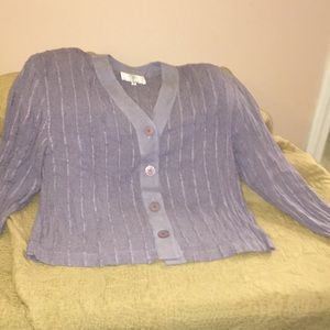 Lavender linen cardigan med